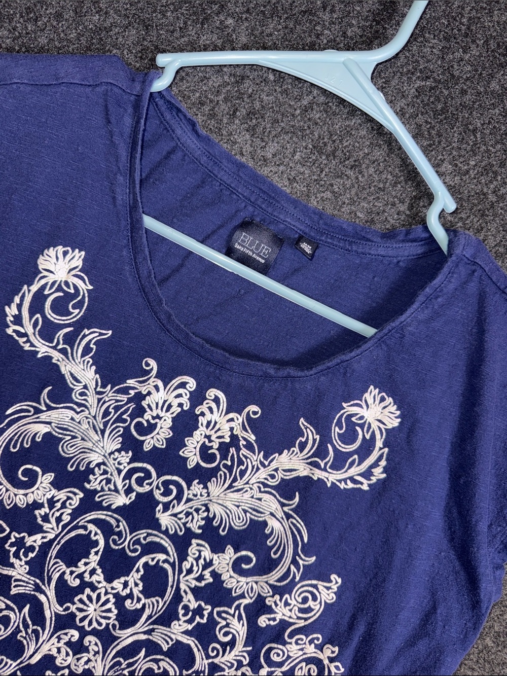Blue‎ Embroidered Short Sleeve Tee by Blue Rain